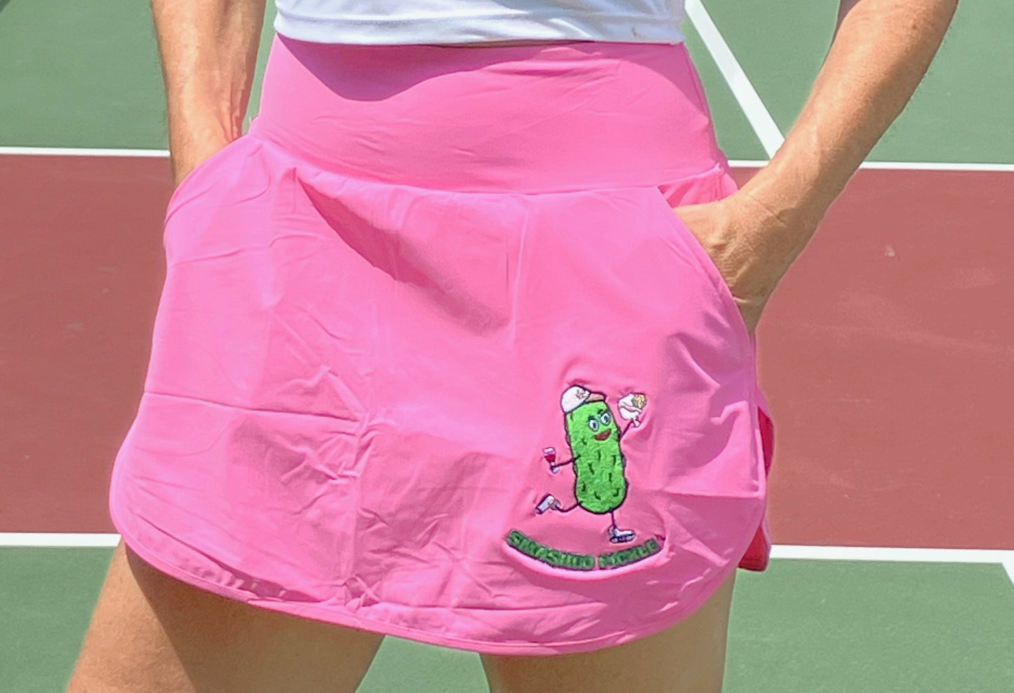 Barbie Pink A Line Skirt with Smashed Pickle w/Wine Logo