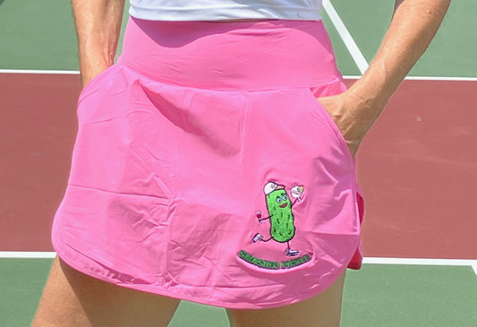 Barbie Pink A Line Skirt with Smashed Pickle w/Wine Logo