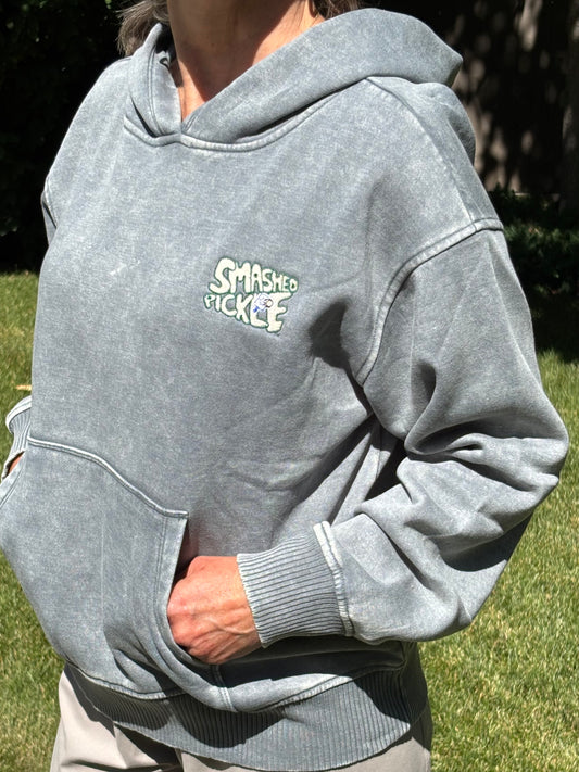 Acid Wash Women's Jade with Kangaroo Pocket Hooded Sweatshirt