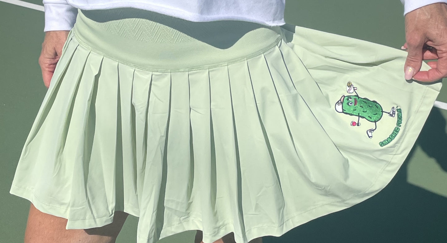 Active Skirt Pleated with Pocketed Shorts w/ Smashed Pickle with Wine Logo Design