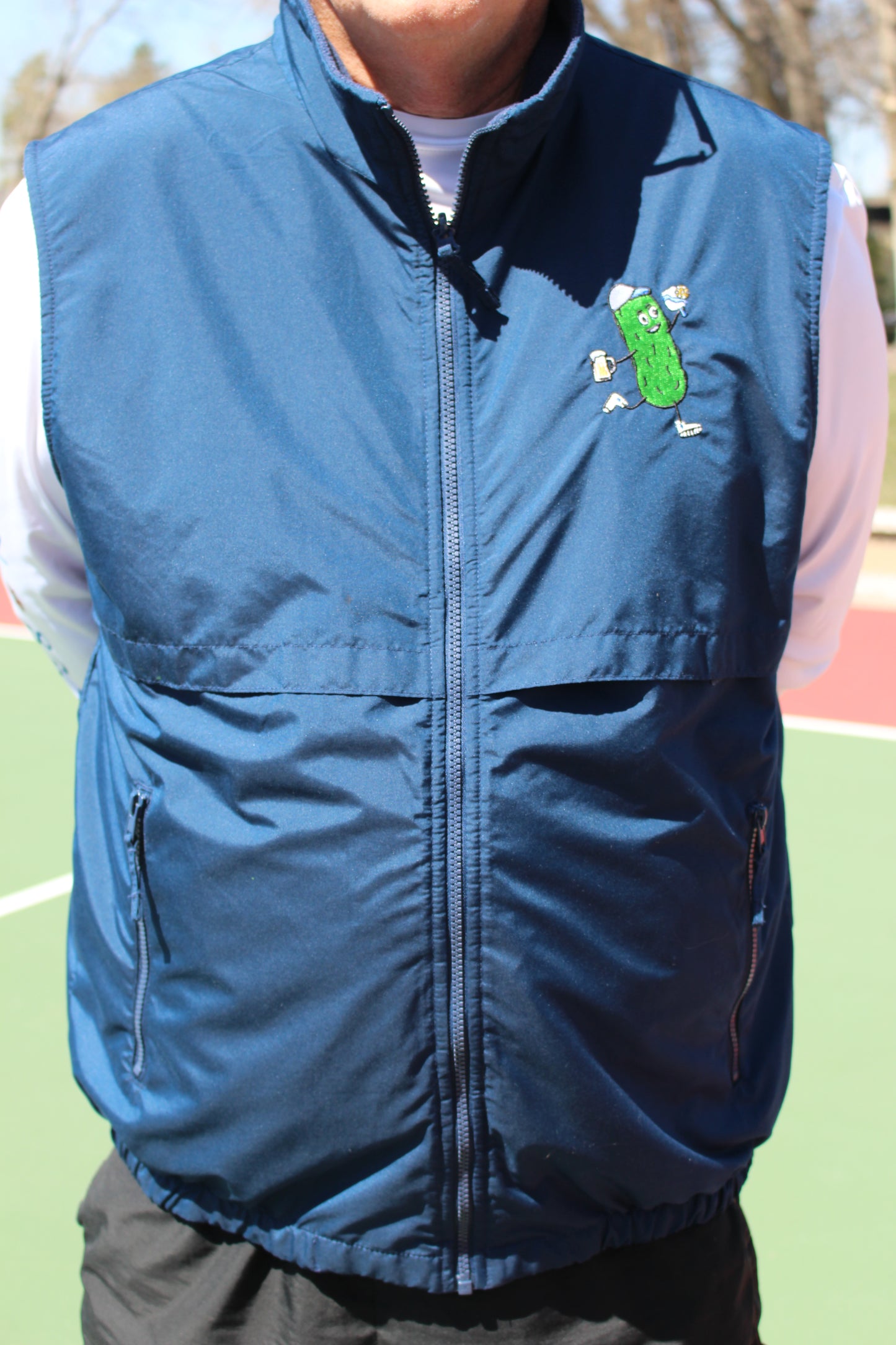 Double Logo Men's Reversible Vest Smashed Pickle with Beer- Front Smashed Pickle Logo on Back