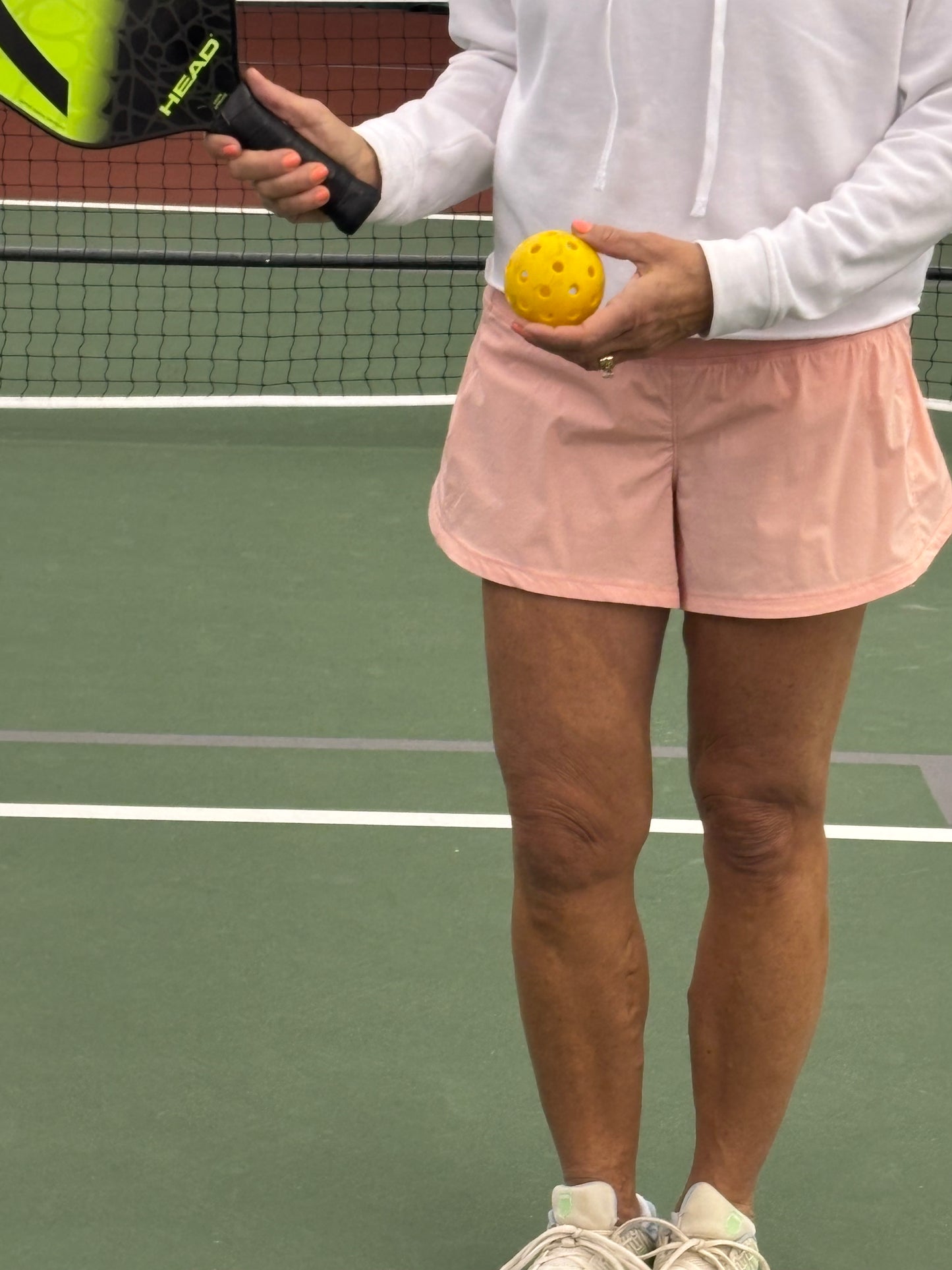 Stretch Woven Flash Pink Color Shorts with Smashed Pickle Logo