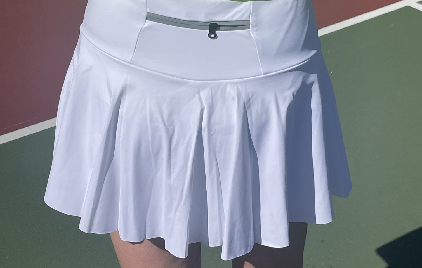 High Waist Back Zipper Pocket with Ruffled Active Skirt